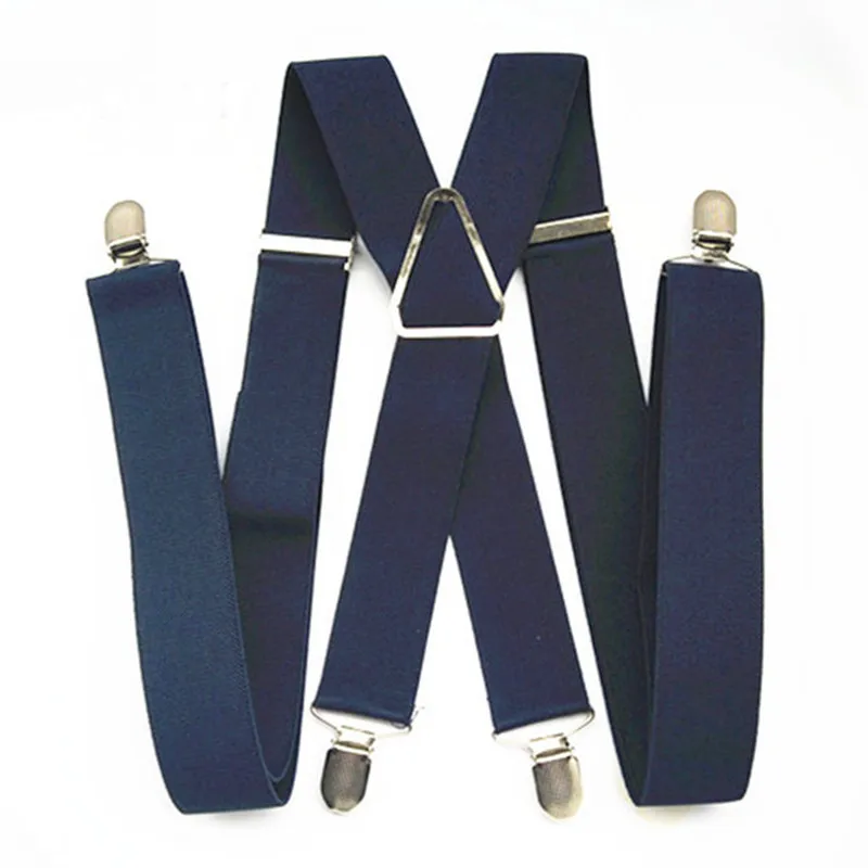 BD054-L XL XXL SVELUJE MEN Nastaviteľné elastické x zadné nohavice Ženy Suspender pre nohavice 55 palcov na námornej modrej