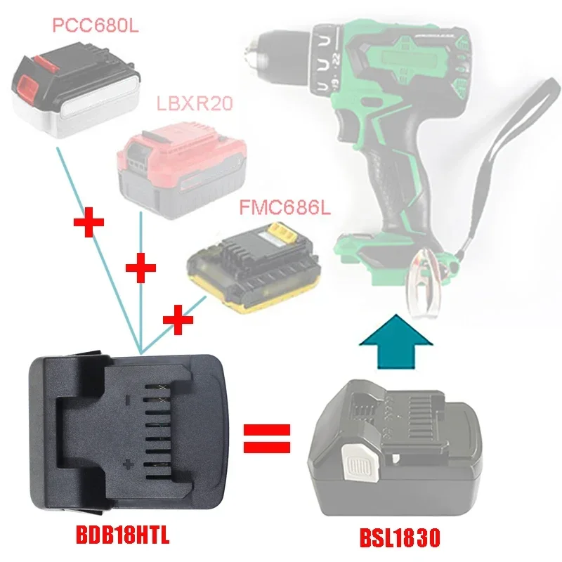 BDB18HTL Adapter Converter pre čierny Decker pre Porter Cable pre Stanley 18V lítium batérie pre Hitachi pre elektrické náradie Hikoki