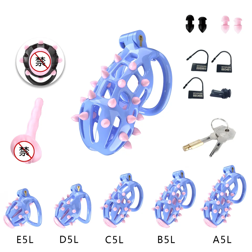 BDSM odnímateľný hrot sissy cudnosť klietky 5 veľkostí klietky a 5 veľkostí penis ring 정조대 Penis zámok mužských dospelých výrobkov páry erotica 18+