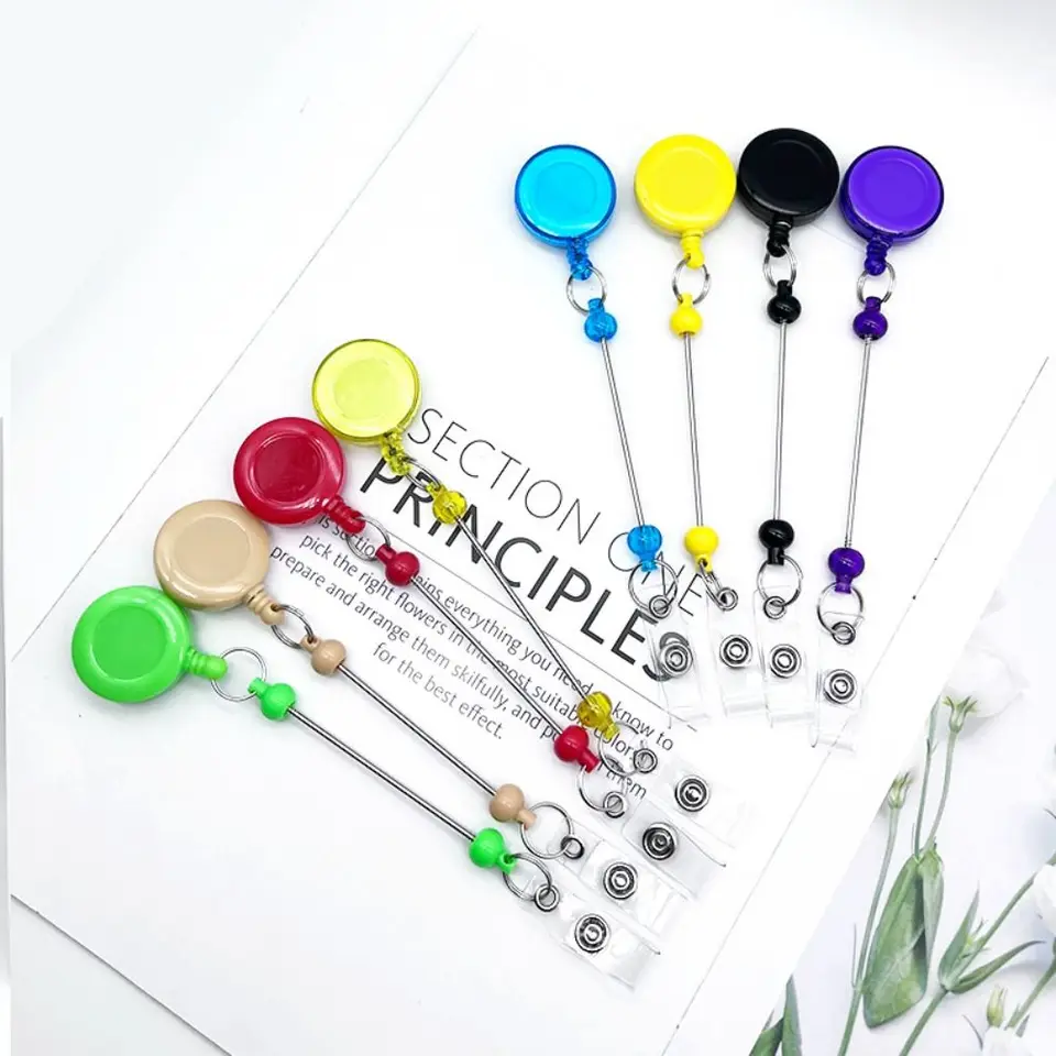 Beadable Stiahnuteľný odznak navijakový pásový názov klip id id odznak držiteľ hrudnej karty pracovná karta Pracovná karta Easy Pull Buckle Nurse and Učiteľ
