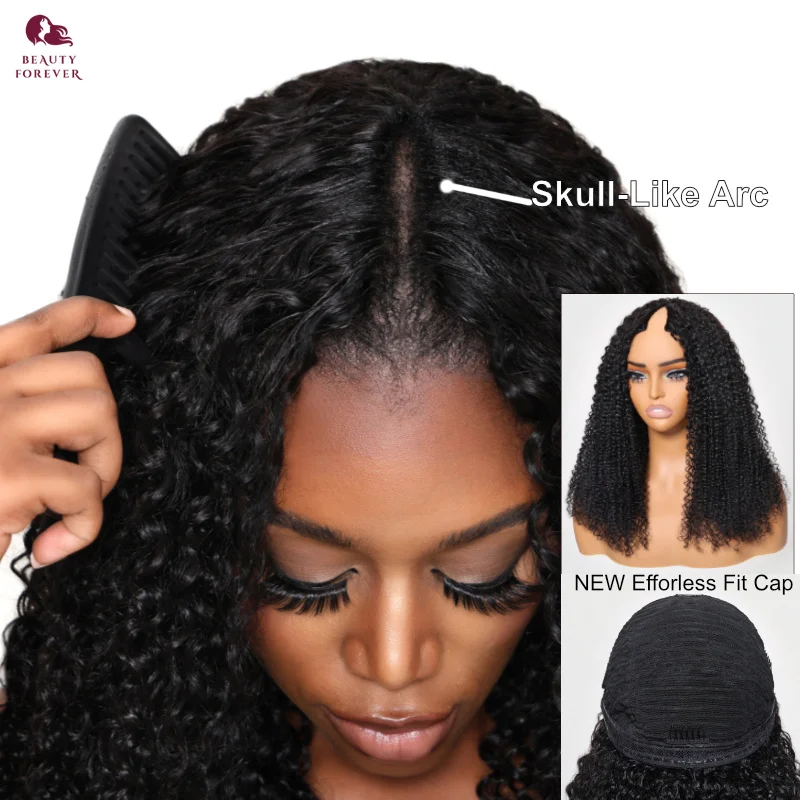 Beauty Forever Ibsgrade 2,0 V Časť ľudské vlasy parochňa Parochňa skutočná hlava Hustota hlavy 200% Kinky Curly V Časť parochňa 100% panenské ľudské vlasy parochňa