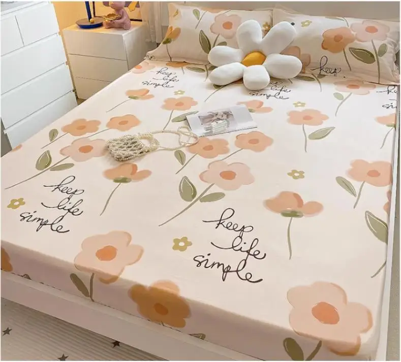 Bedsheet, jeden kus, umytá bavlna, plne zabalená, matrac bez sklip