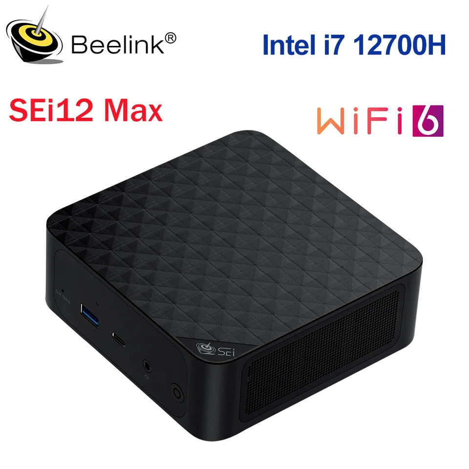 Beelink SEI12 Max Intel I7 12700H (10C/16T až 4,7 GHz) 32 GB DDR4 500 GB M.2 NVME SSD Desktop Computer do 54 W vs SEI12 1260p