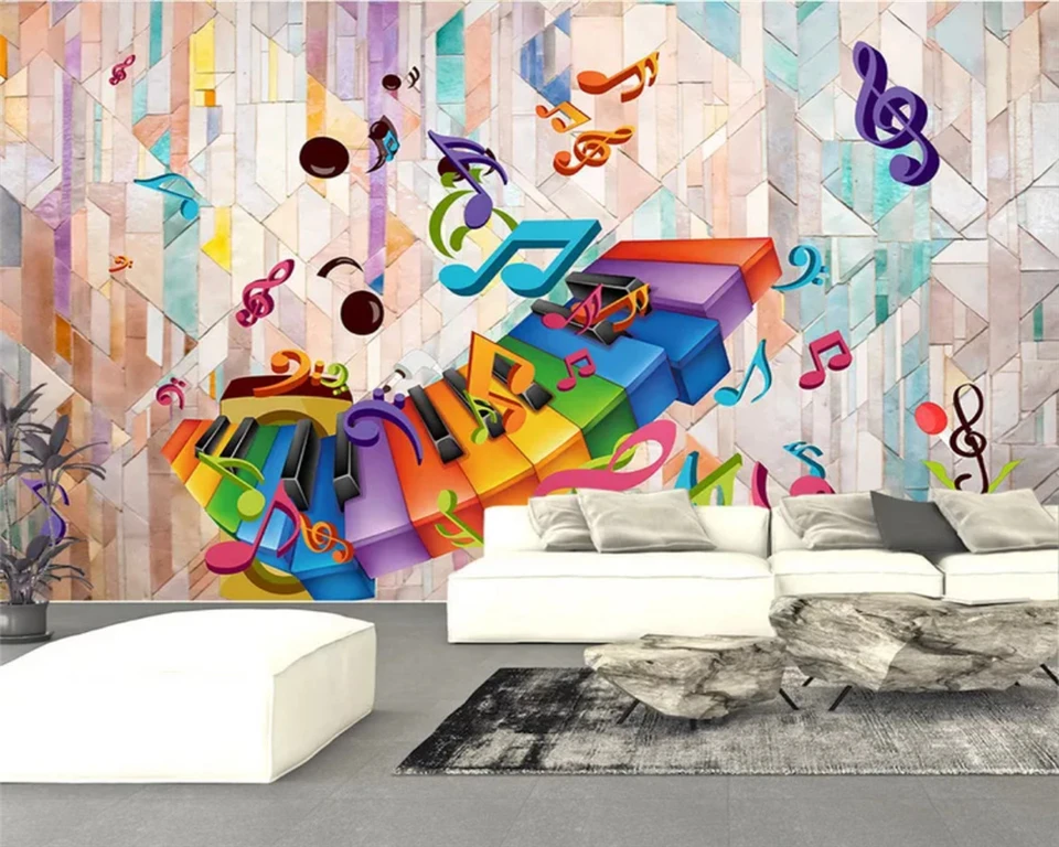 Beibehang Custom Fashion 3D tapeta Retro nostalgická rocková hudobná doska na gitare pozadie Papel de Parede Wall Papers Home Decor