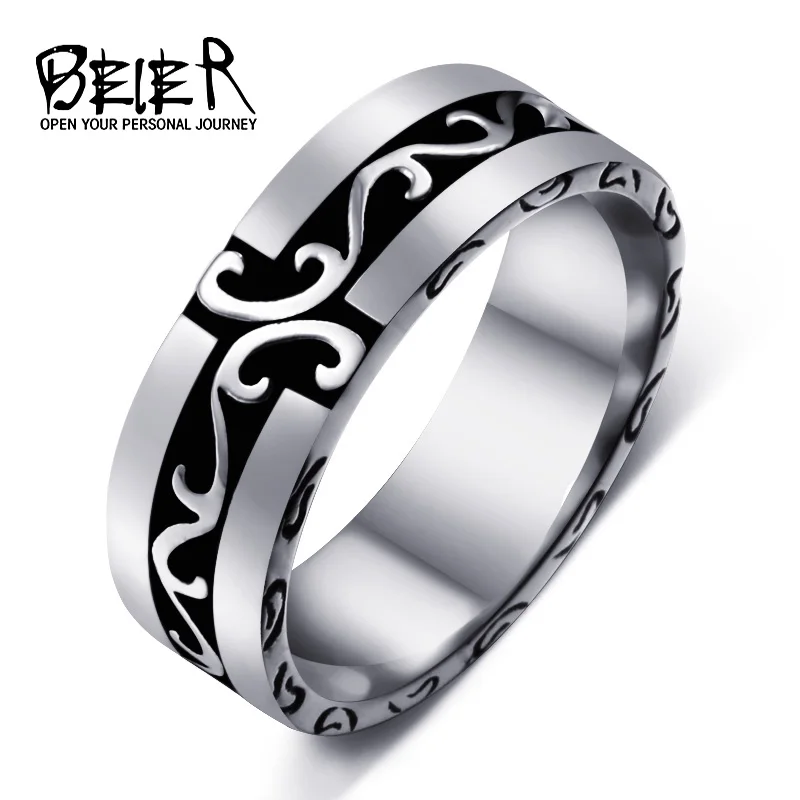 Beier New Store 316L z nehrdzavejúcej ocele Jednoduchý jedinečný dizajn Dragon Patter Pánsky prsteň módny darček šperky kvapky LLBR8-297R