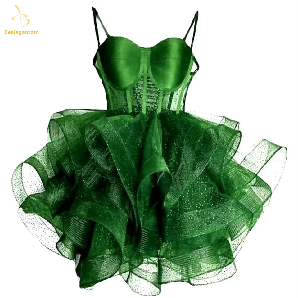 Belegantom Sexy špagety remienok Krátke domáce šaty ilúzia Graudation Cocktail Prom Party šaty Vestidos de fiesta qa203