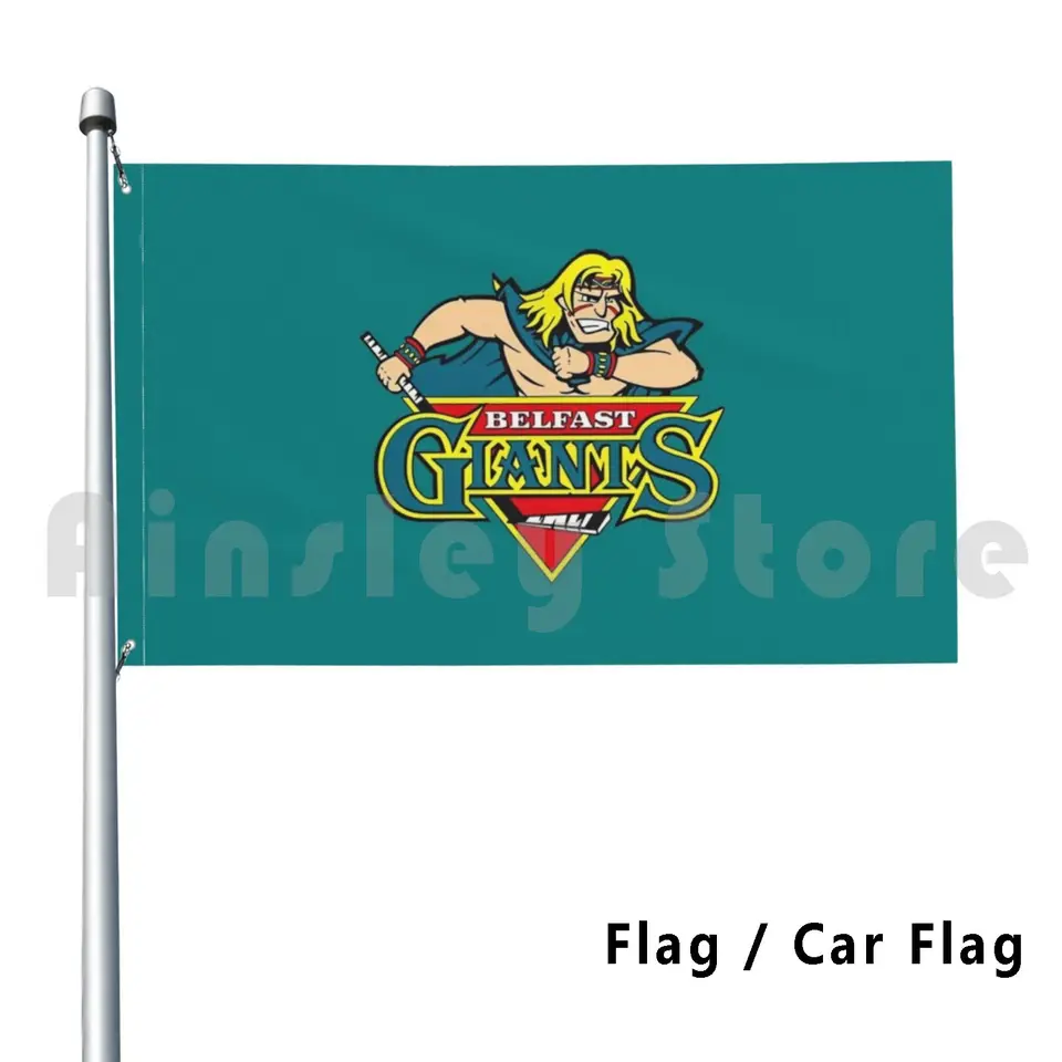 Belfast Giants Ice Hockey Flag Flag Tlač automobilu Vlastné Belfast Giants Belfast Giants Logo Belfast Giants Fanúšikovia