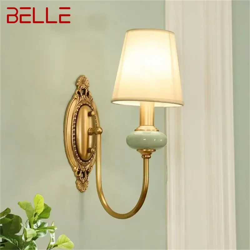 Belle Contemporary Brass Wall Lamp American Retro vedený obývacia izba Študijná izba Hotel Villa Model Room Hall Way Aisle Ligh