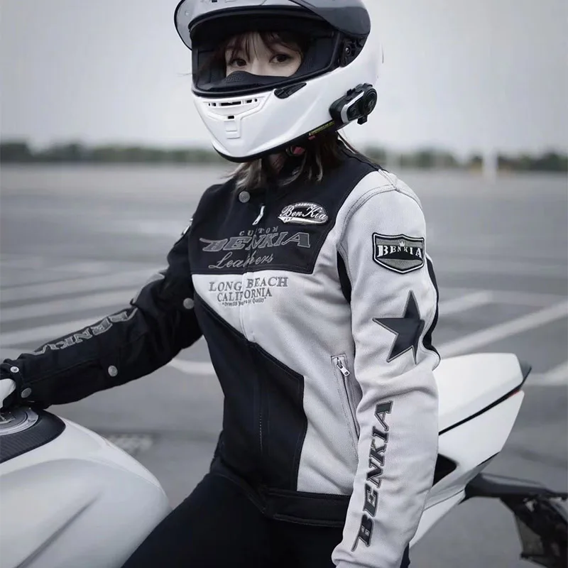 Benkia-JS-W92motorcycle Riding Suit Dámsky proti pádu a opotrebenia, ktoré sú v lete a všetkých sezónach priedušní.