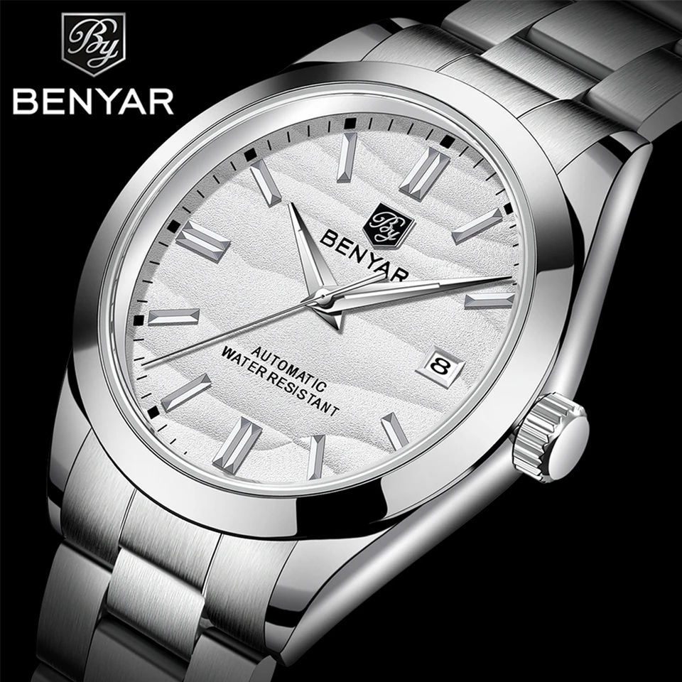 Benyar 2024 Pagani Design 40 mm výbušné mechanické hodinky 316L z nehrdzavejúcej ocele Simple 5Bar Witerprope Pánske automatické hodinky