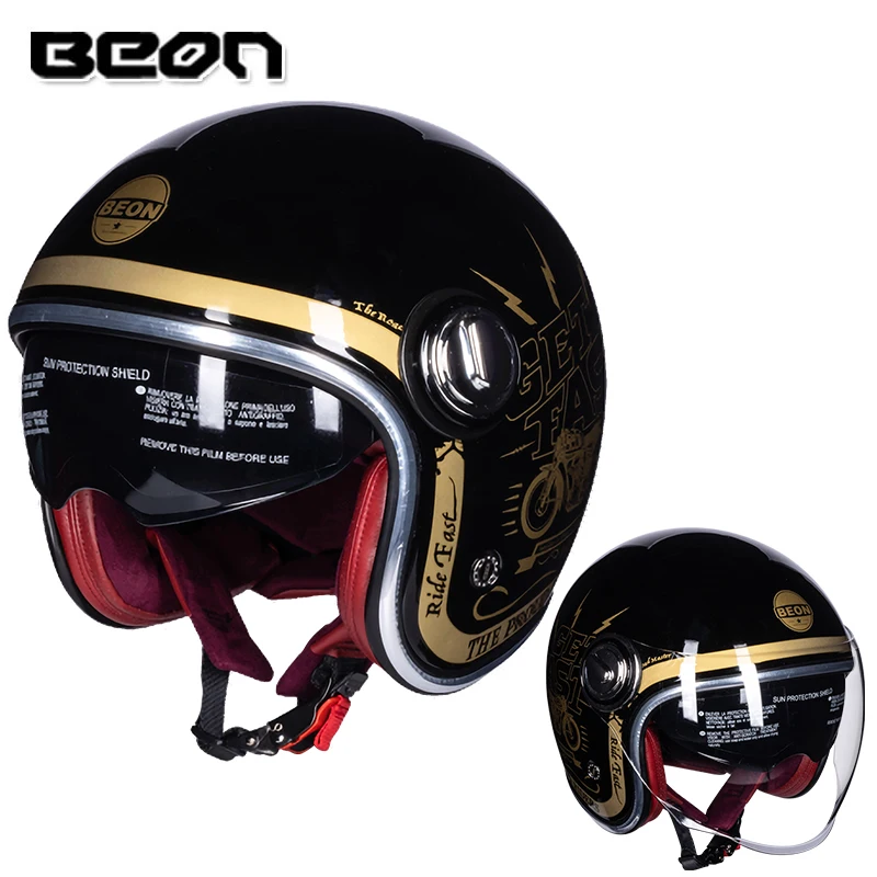 Beon B108A Motocyklová prilba 3/4 otvorená tvár Motokros vintage kasque moto casque casco kapacita retro prilba