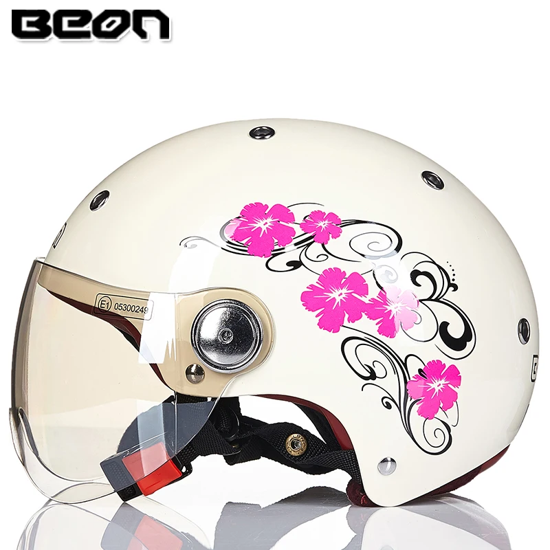Beon Motorcycle Helmy retro vintage prúdová prilba kapacita Motoqueiro Casco s dvojitými šošovkami otvorená tvár Motocyklová prilba B103