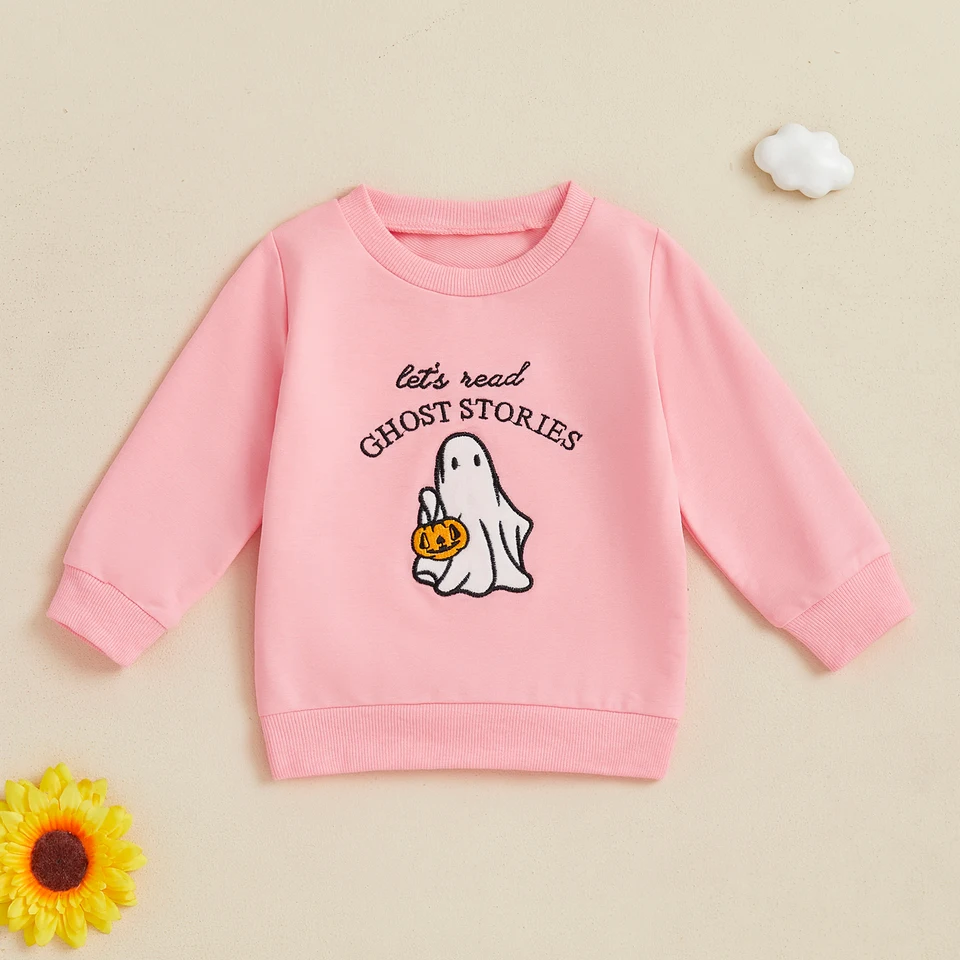 Beqeuewll Fall New Kids Dievčatá Mikiny Príležitostné rukávy Vyšívanie Duch dojča