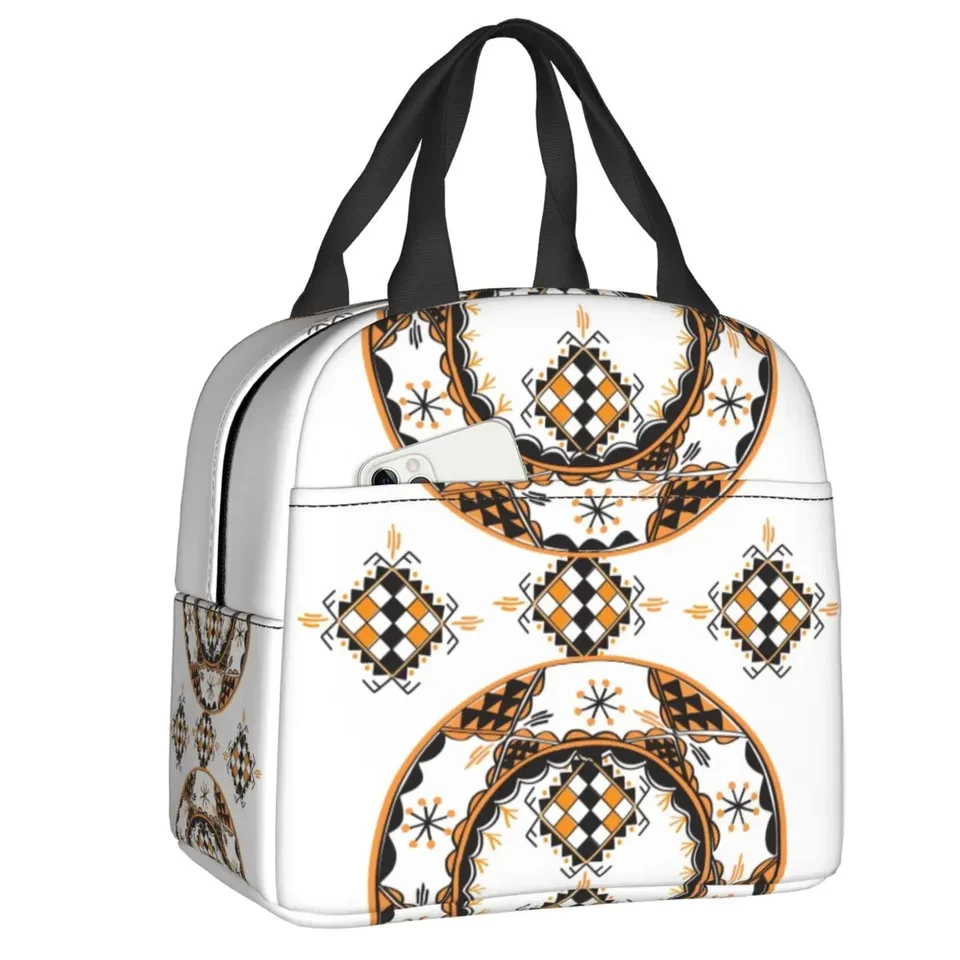 Berber tifinagh z imazighen tlač obedný taška kabyle Amazigh Art chladič tepelný izolovaný bento box pre ženy pre deti školské tašky