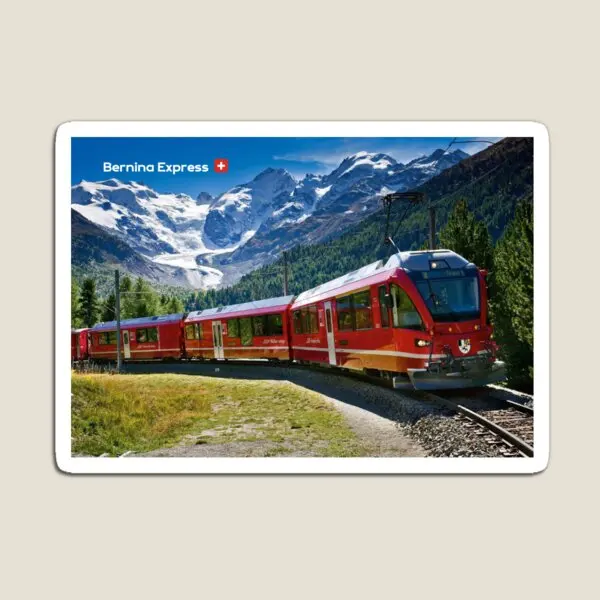 Bernina Express od Chur po Tirano Swit Magnet Decor Chladnička Magnetika pre organizátor chladničky Hračka Hračka roztomilá detská farebná domov