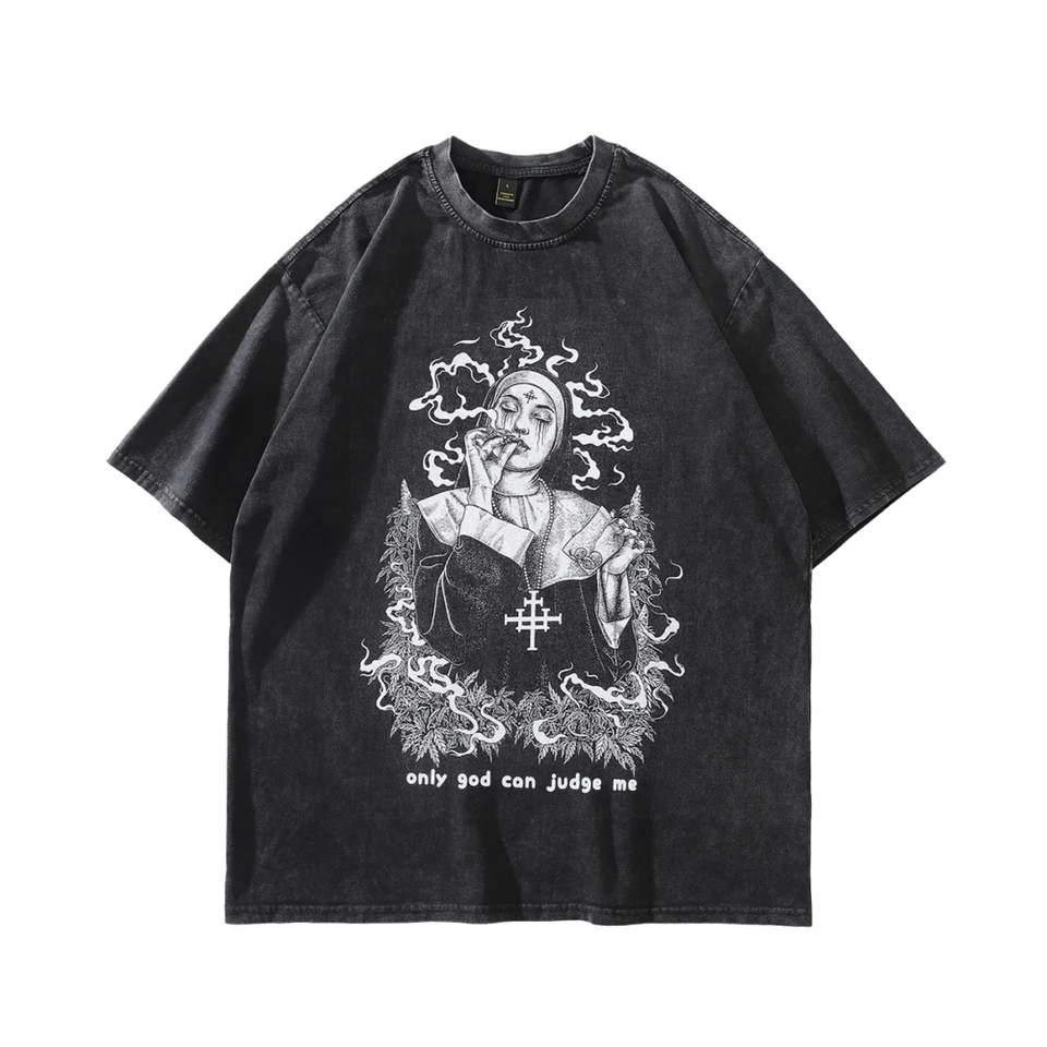 Berserk grafické tričká Vintage čierne umývanie nadrozmerné tričko Streetwear Retro Goth Men Y2K Tops Pánske oblečenie krátky rukáv TEE