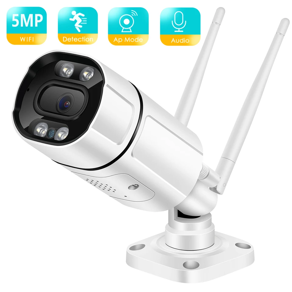 Besder 5MP IPCAMERA WiFi Outdoor AI Human Detect Audio Wireless Camera 1080p HD farebná infračervená nočná zabezpečenie CCTV Camera CCTV