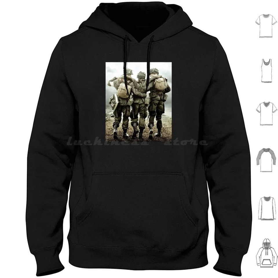 Best Brothers War Hoodies s dlhým rukávom Band of Brothers War Airborne WW2 Easy Company Vojenské parakoty Movie armáda