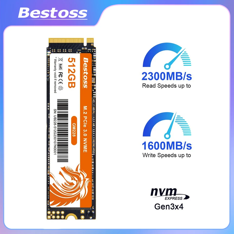 Bestoss M2 NVME SSD 1TB NVME 512 GB SSD M2 Notebook THO DISK SSD Drive pre notebook GM22842
