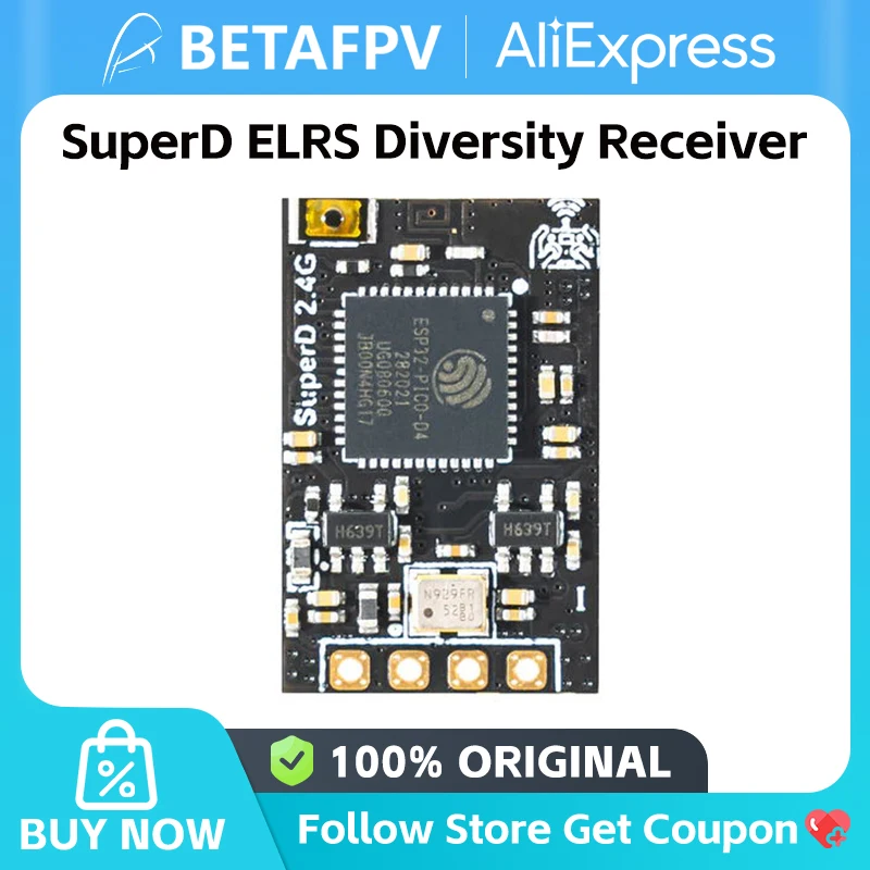 BetaFPV SuperD ELRS Diversity Regeriver s TCXO 2,4G / 915MHz pre FPV Freestyle Dlhé dosahové drony DRONS DONY DIY diely