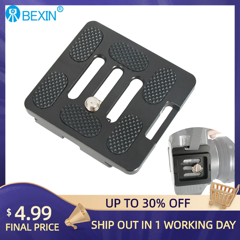 Bexin Ty50 Camera Plate Tarod Mount Plate Rýchle uvoľňovacia doska Adaptér Camera Adapter pre sirui Sirui G10 G20 C10 KX10 DSLR Camera