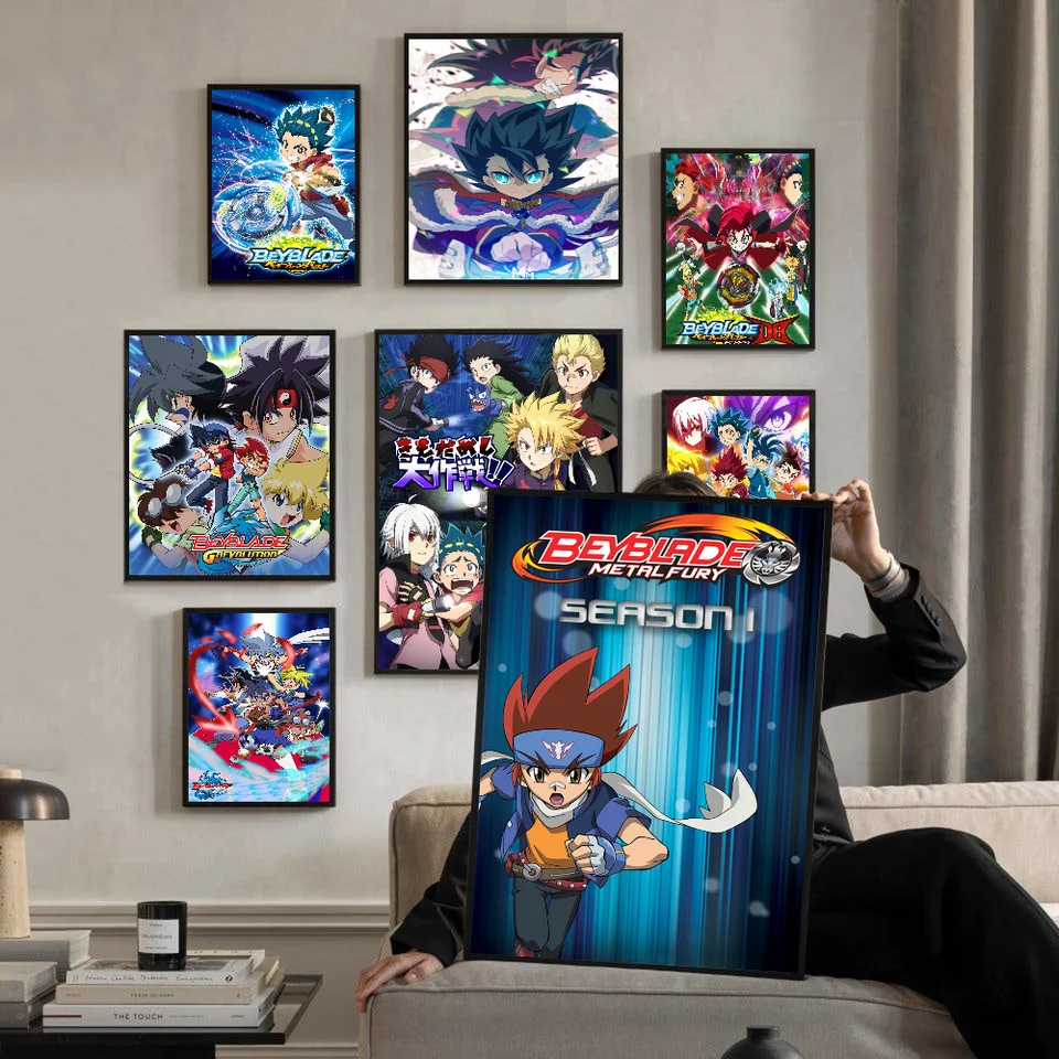 Beyblade Burst Anime Whitepaper plagát nepremokavý papier Coffee House Bar estetické umenie nástenné maľovanie