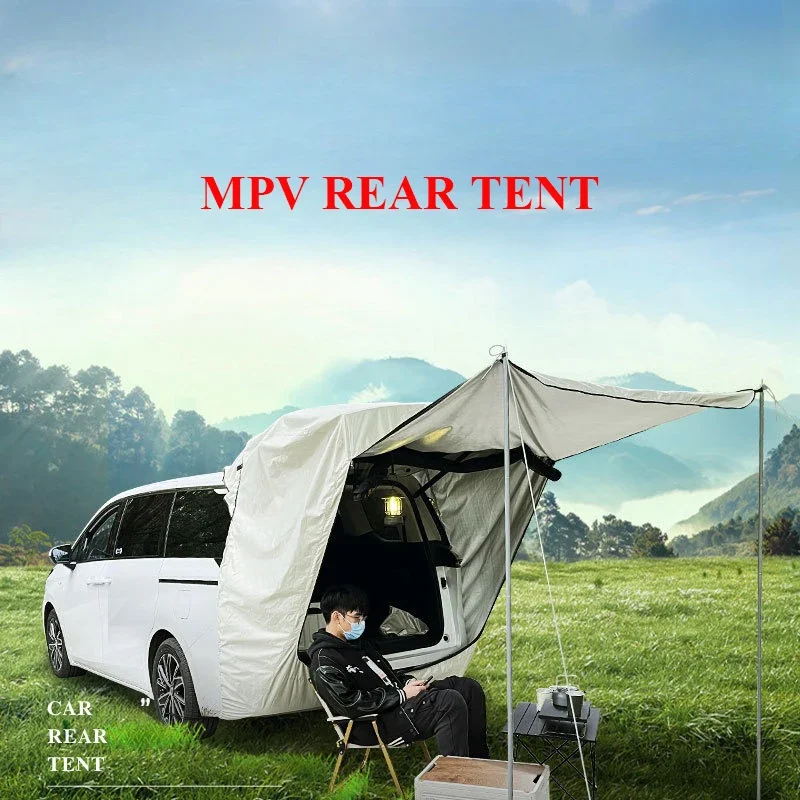 Bez podpory stožiarov! Zadný stan MPV Špeciálny vonkajší kempový automobil Tail Tail Multifunkcia strechy predlžovanie slnečno-dažďovo nepriestrelného anti-mosquito