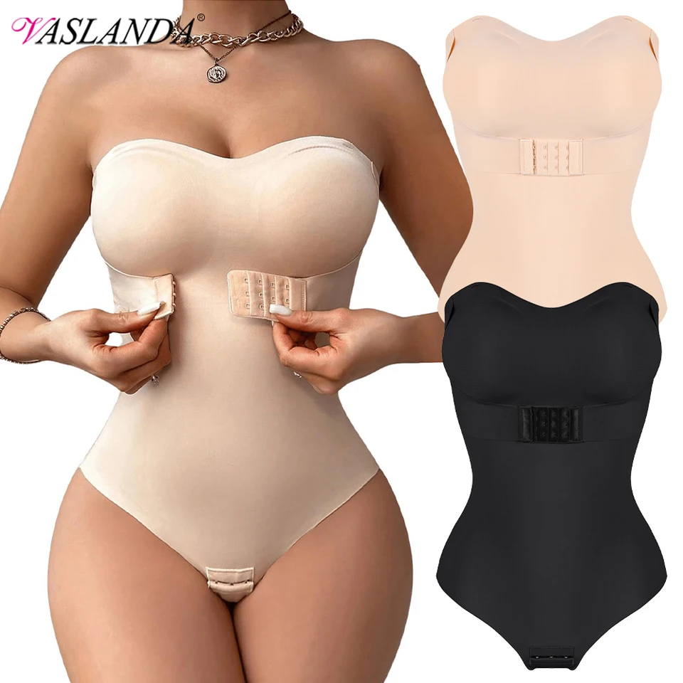 Bez ramienok bez ramienok z ramena bustierovej rúrky horné ženy predné uzatváranie brušku Shapewear odnímateľná čalúnená spodná bielizeň S-4XL