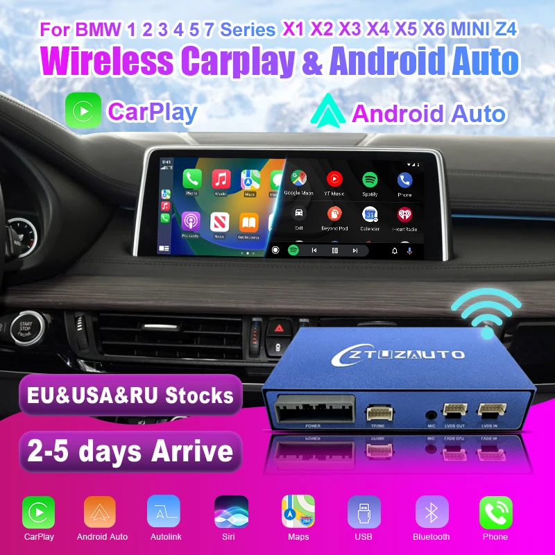 Bezdrôtová CarPlay pre BMW 1 2 3 4 5 7 Series E70 F10 X1 X3 F25 F26 F48 MINI X4 X5 X6 F56 F15 2005-2020