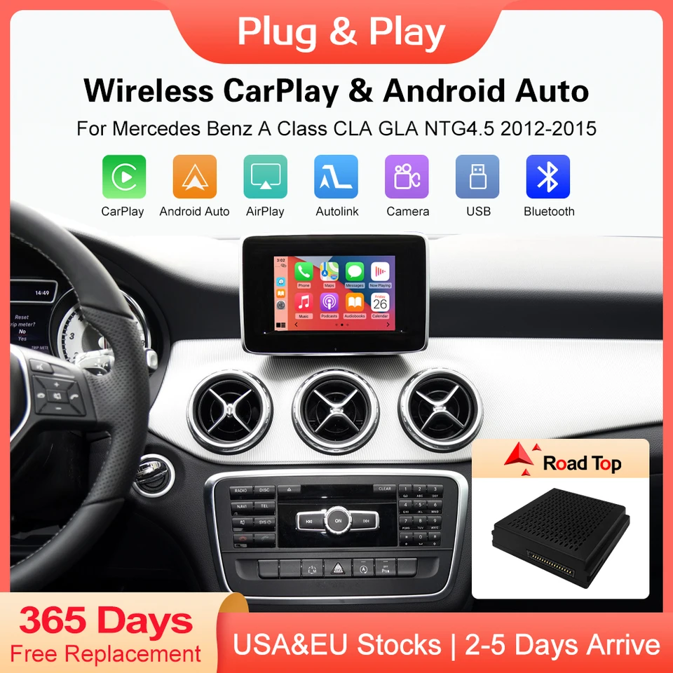 Bezdrôtová CarPlay pre Mercedes Benz AB/CE GLA CLA CLAD W246 W204 NTG4.5 s funkciami Android Auto AirPlay Navigation Functions