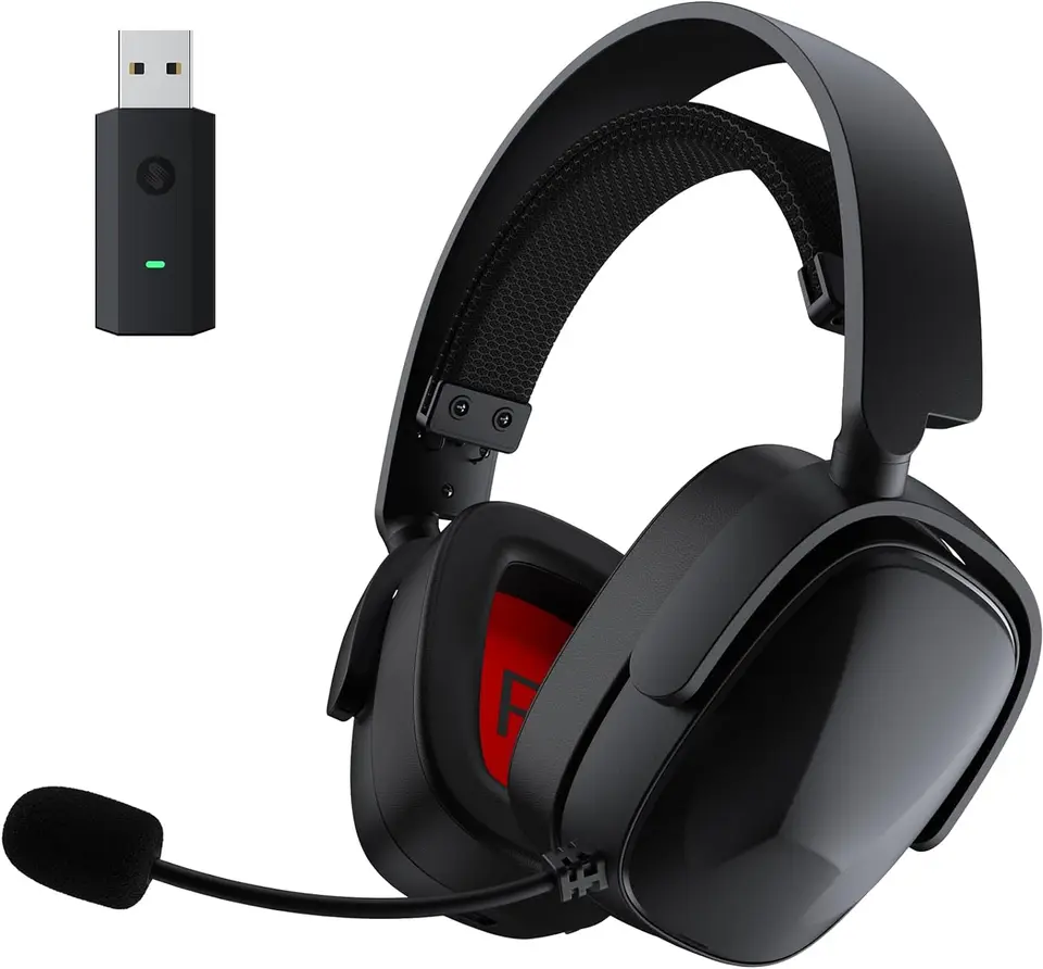 Bezdrôtová herná náhlavná súprava Senzer X100 pre náhlavnú súpravu PS5 PS4 PC-Bluetooth, Clear Audio, Pamäťové penové podložky/3,5 mm káblové pre Xbox