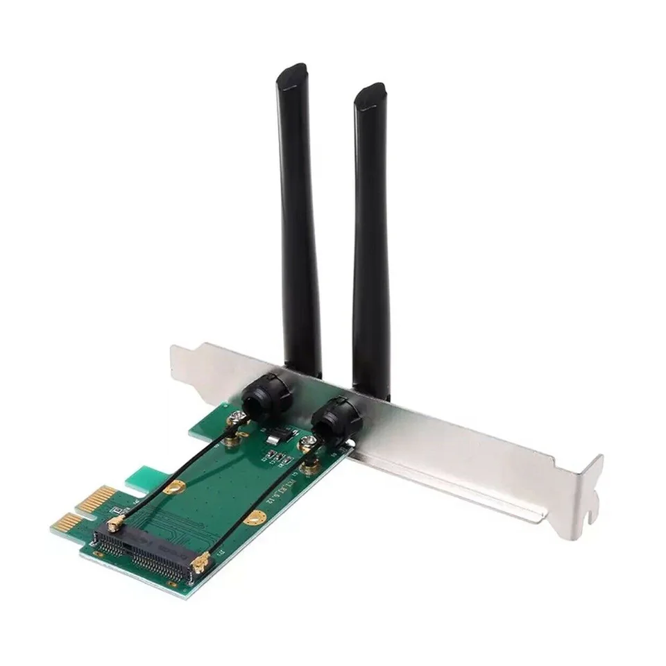 Bezdrôtová karta WiFi Mini PCI-E exprimuje adaptér PCI-E s 2 anténou externou pre PC