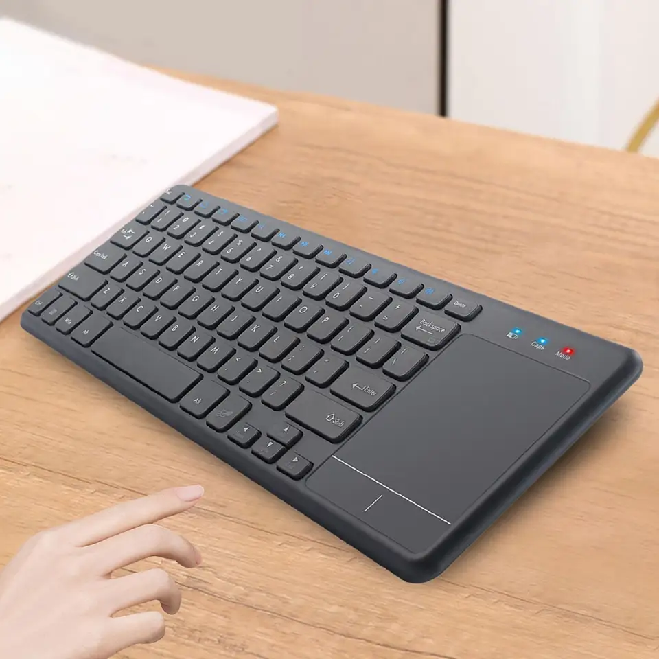 Bezdrôtová klávesnica vstavaná trackpad odolný ľahký 2,4G 78 Key Kaypad prenosný pre prenosný počítač Desktop Smart TV Tablet