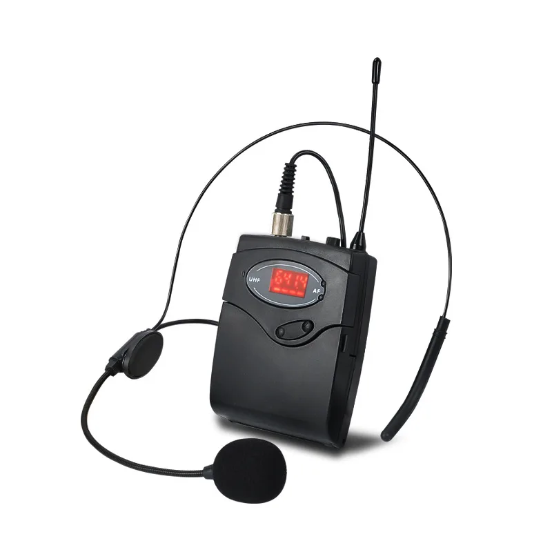 Bezdrôtová mikrofónová súprava s opotrebením hlavy + Lavalier Lavel MICS pre vysielač UHF Frekvencia UHF pre výučbu reči výučby reči