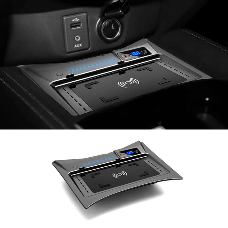 Bezdrôtová nabíjačka automobilu pre Nissan X-Trail Rogue 2014-2020 Qashqai 2016-2017, 15 W adaptér rýchleho nabíjania