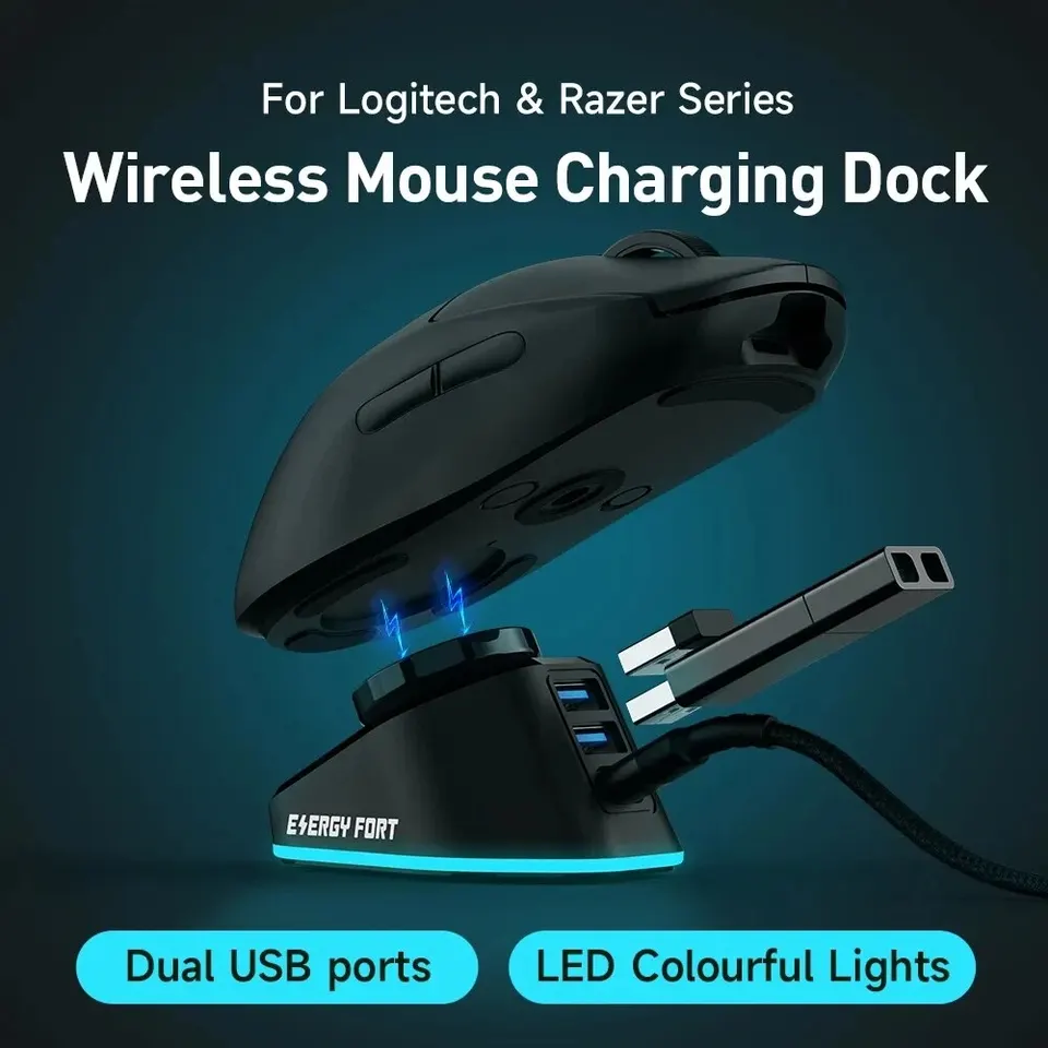 Bezdrôtová nabíjačka hernej myši pre Logitech G403 G502 X Plus G703 G903 Hero Lightspeed Dock Station G Pro X Superlight Hero GPW2