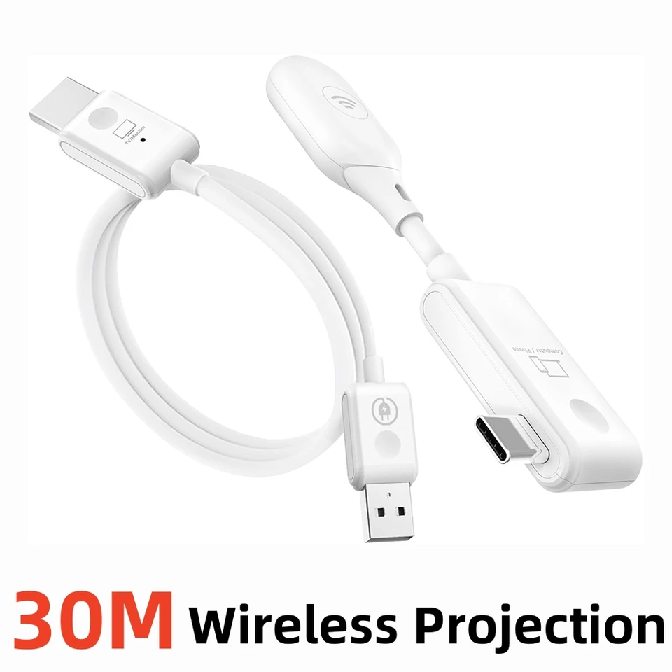 Bezdrôtová projekcia typu C až 1080p displej HDMI kompatibilný vysielač a prijímač pre monitor HDTV pre notebook ThunderBolt3