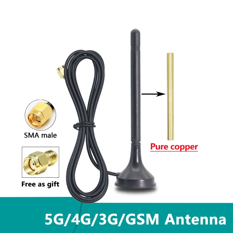 Bezdrôtová smerovacia anténa s magnetickou základňou, čistý medený bar, vysoký zisk 8DBI, externé Wifi, LTE, 5G, 4G, 3G, GSM, 600-6000MHz