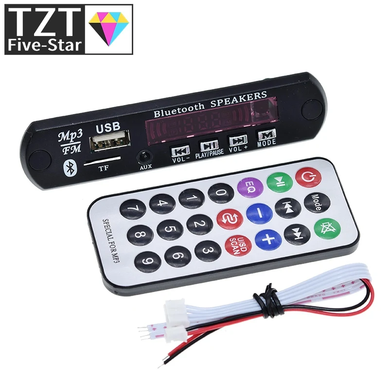 Bezdrôtové Bluetooth 5.0 9V-12V MP3 Decoder Board Car Audio USB TF FM Radio Modul Color Screen Player MP3 Player s diaľkovým ovládaním