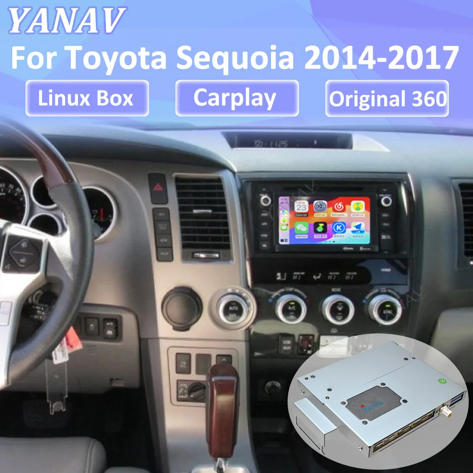 Bezdrôtové CarPlay Android Auto Linux Rozhranie pre hranie pre Toyota Sequoia 2014 2015 2016 2016 Mirror Link Originálne funkcie