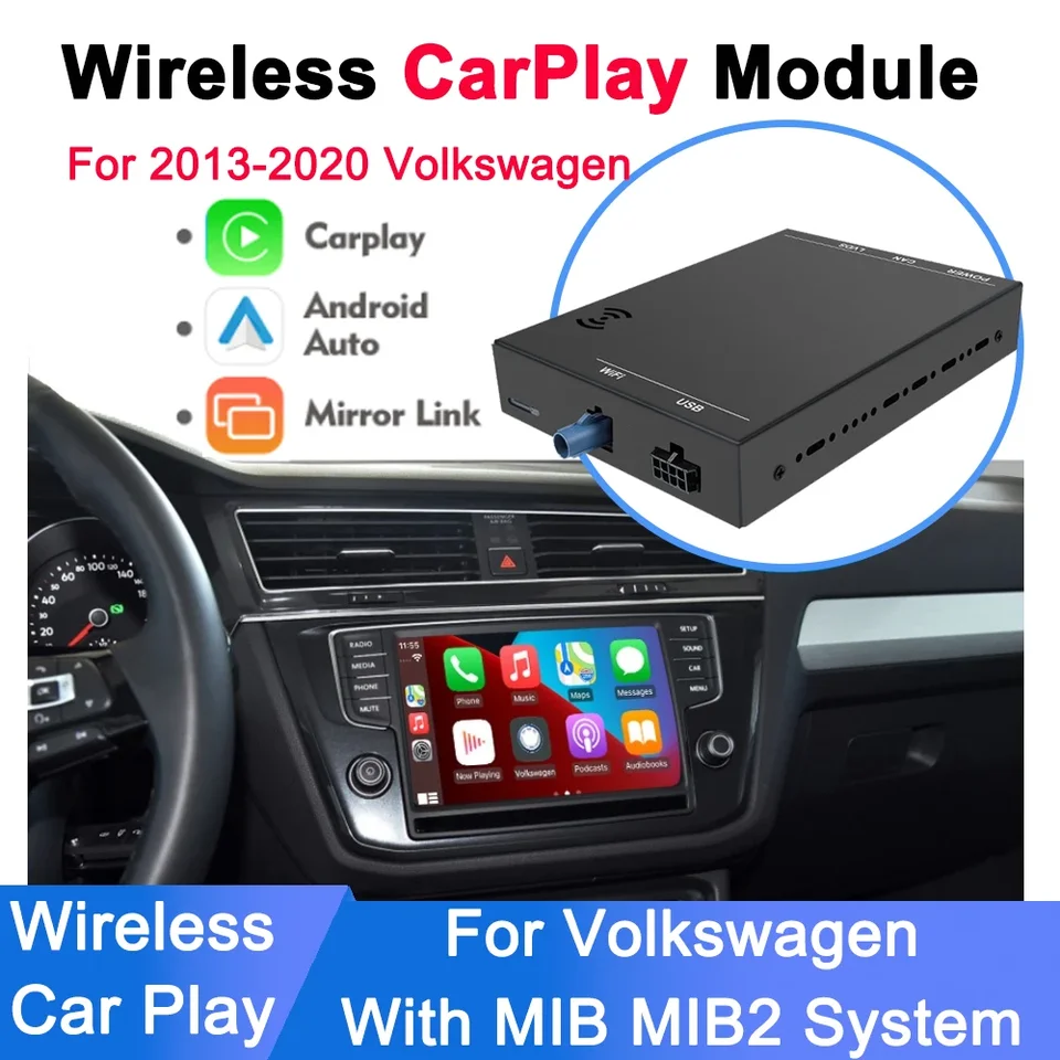 Bezdrôtové CarPlay Android Auto pre VW Volkswagen Passat B8 Golf Polo Seat MIB MIB2 Android Auto Modul Mirror Link