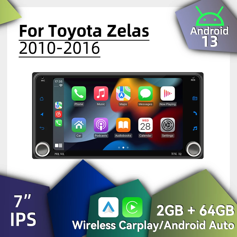 Bezdrôtové CarPlay Car Multimedia Android Radio pre Toyota Zelas 2010-2016 7 