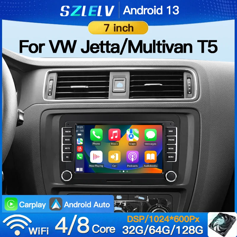Bezdrôtové CarPlay Car Play Multimedia Player pre Volkswagen VW Jetta Multivan T5 EOS Tiguan Polo 6R Android Auto Radio Bluetooth