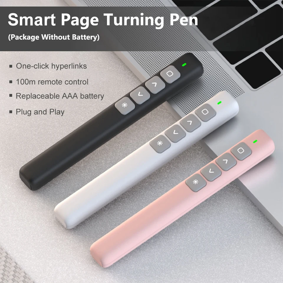 Bezdrôtové diaľkové ovládanie diaľkového ovládania 2.4 GHz USB Projektor Stránka Otáčanie pero pre PPT PowerPoint Presentation Ukazovateľ