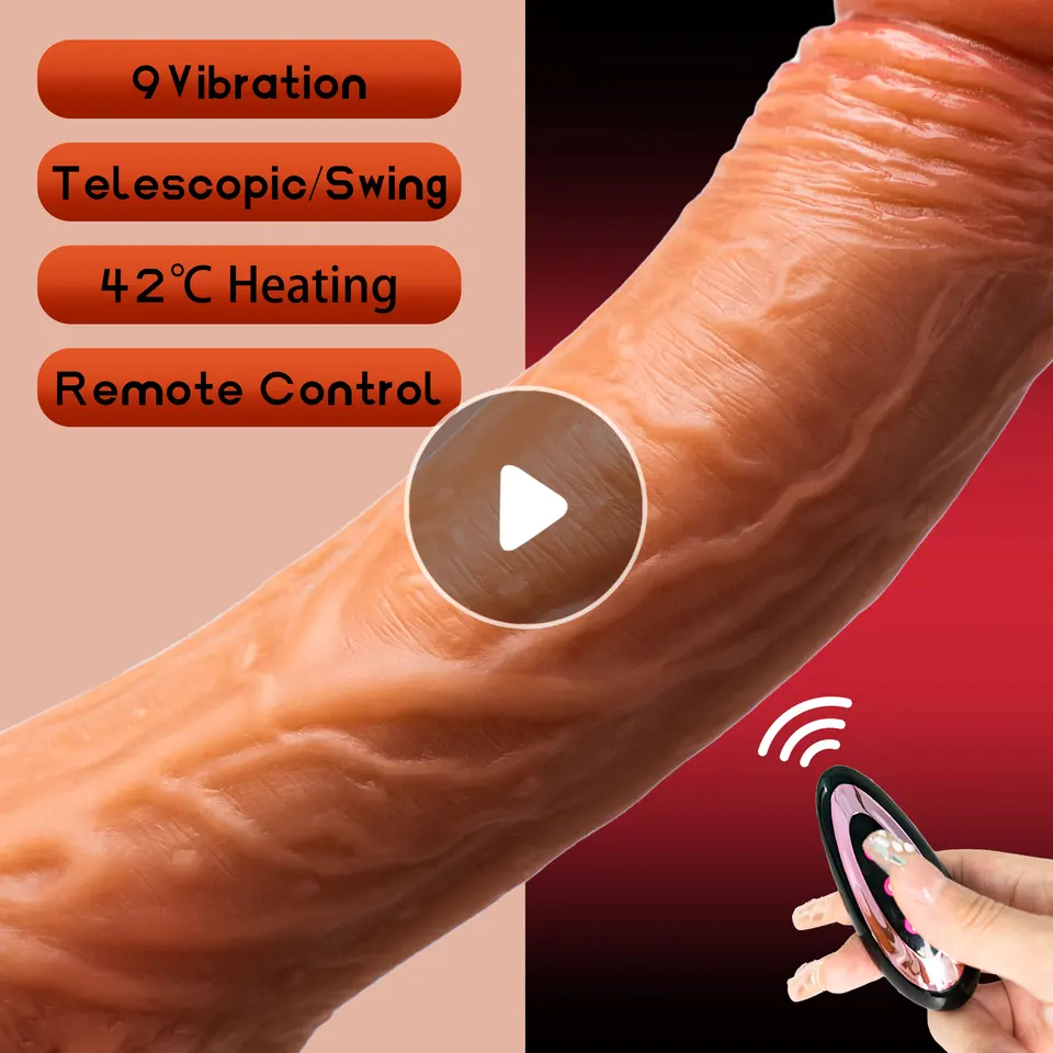 Bezdrôtové diaľkové ovládanie vibrátor dildo vyhrievané zatiahnuteľné veľké penis ženský stimulátor G-spot Vaginálny masážny sexuálny hračku pre ženy