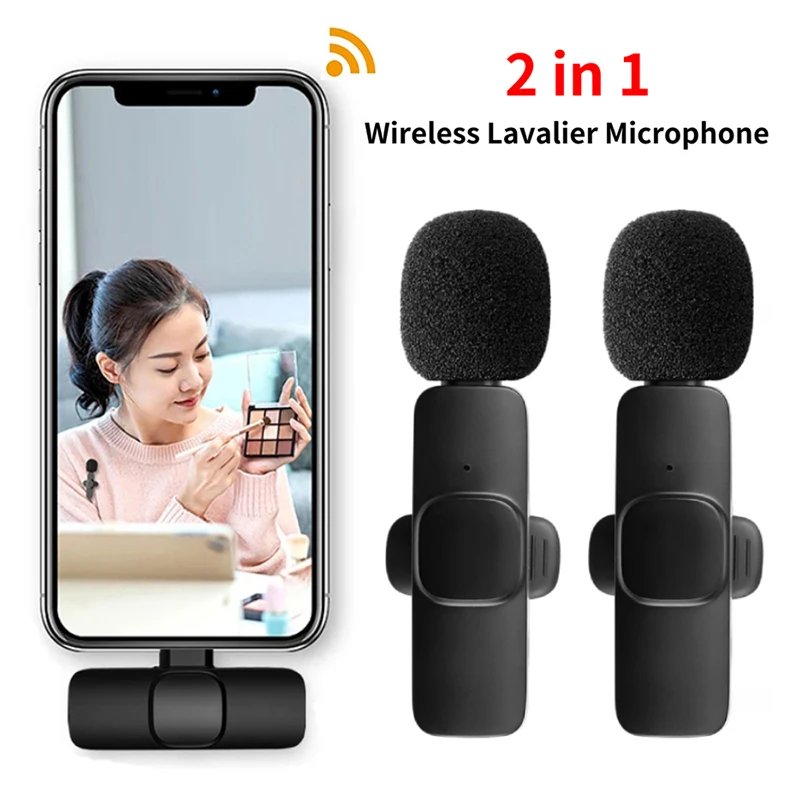 Bezdrôtové Lavalier Mikrofón Audio Video Nahrávanie mini mikrofón pre iPhad iPad Android Laptop Live Gaming Mimofón Mikrofón