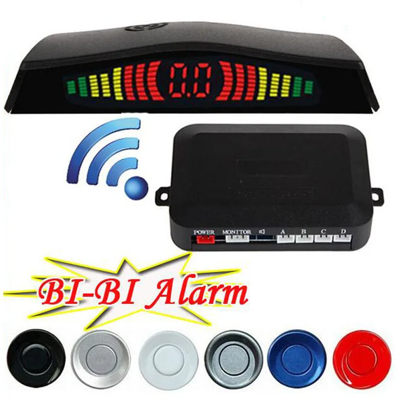 Bezdrôtové LED parkovacie snímač, parkovací systém automobilov, 7 farebných senzorov pre výber, reverzný radar LED Auto LED