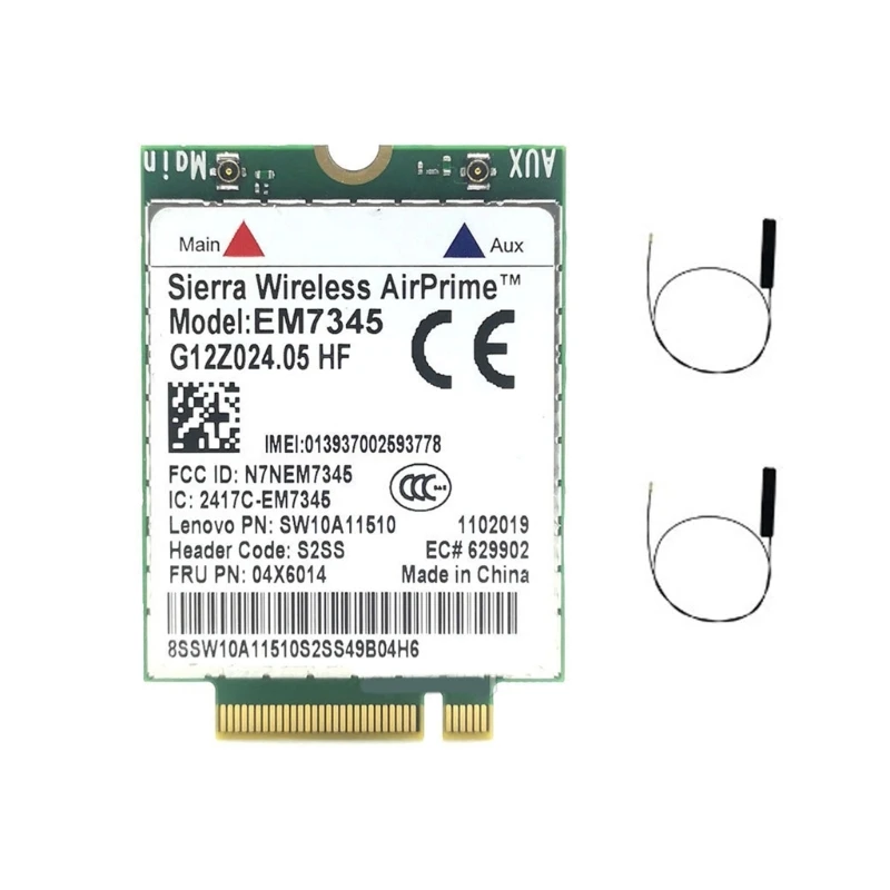 Bezdrôtové letectvo EM7345 M2-NGFF LTE karta pre Thinkpads L540 L440 T550 L450