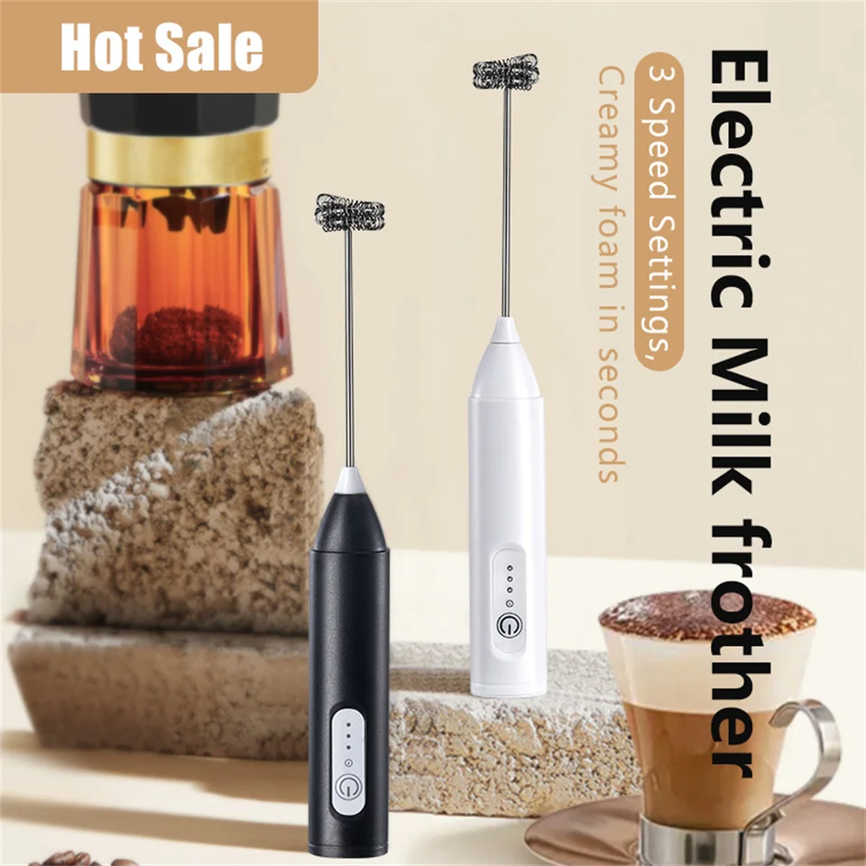 Bezdrôtové mini mlieko Frother Electric Ručné mixér Elektrické mini kávovar Whisk Mixer s USB pre cappuccino krém