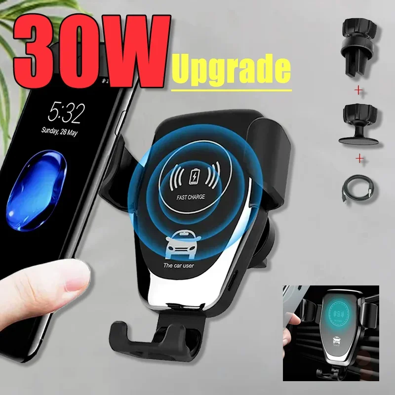 Bezdrôtové nabíjacie nabíjacie auto nabíjačka 30W pre iPhone 15 14 13 12 11 Pro XS Max xr Samsung Xiaomi Fast Car Wireless Chargers